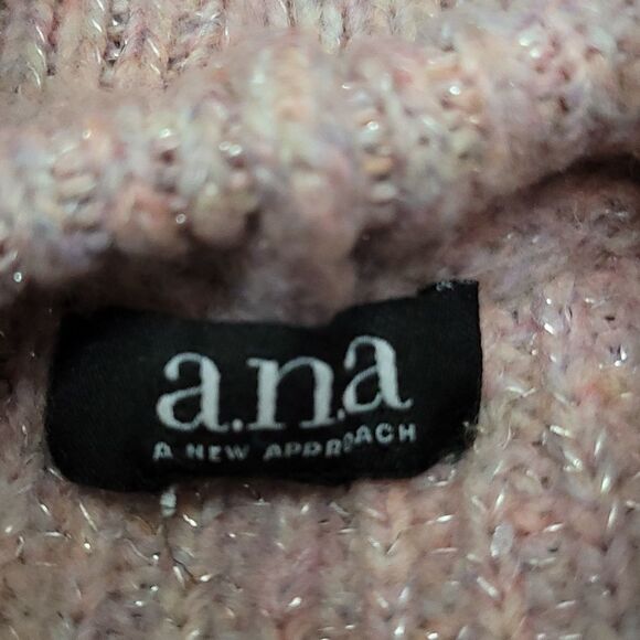 Pink ribbed chunky turtleneck sweater - Picture 3 of 5